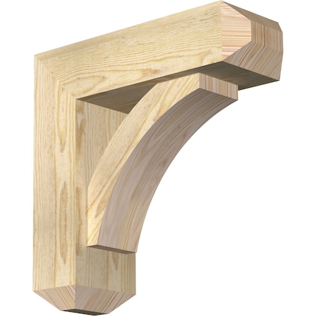 Ekena Millwork Thorton Craftsman Rough Sawn Bracket w/ Offset Brace, Douglas Fir, 6"W x 18"D x 18"H BKT0604X18X18THR04RDF
